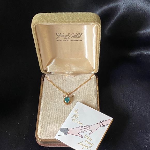 Van Dell I Blue Zircon 14KT Gold Overlay Necklace - Picture 16 of 16